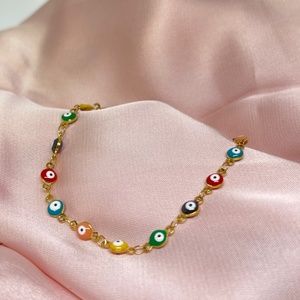 Multicolor 18K gold plated Evil Eye Bracelet